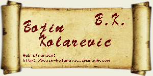 Bojin Kolarević vizit kartica